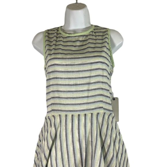 New DV By Dolce Vita Medium Dress Fit N Flare Striped Sleeveless‎ Cutout Back - Picture 3 of 10